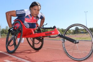 Anne Wafula Strike Kenyan-born Athlete During a Photoshoot With For Anne Strike Organisation