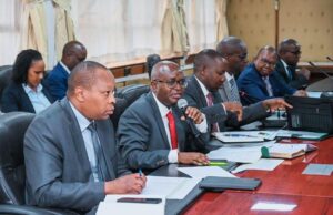 KURA Director General Eng. Silas Kinoti during Bomet and Nandi counties leaders in a consultative meeting on development of road projects.  CS-Roads & Transport  Hon. Kipchumba Murkomen attended