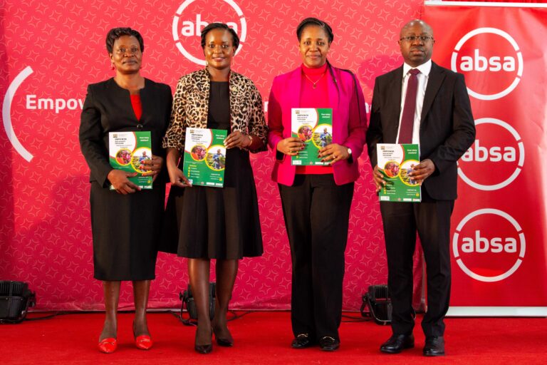 Kakamega County First Lady Janet Barasa, President's Women Rights Advisor, Harriette Chiggai, Absa Business Banking Director Elizabeth Wasunna and Africa Guarantee Fund Head of Risk Joshua Obengele, during launch of a Women's Economic Empowerment and Investment Curriculum.